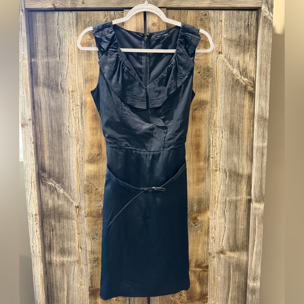Banana Republic Black Ruffle Midi Dress
